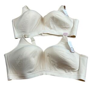 Bundle - 2 Cacique Lightly Lined No-Wire Bras Beige NWT - Size 46DDD